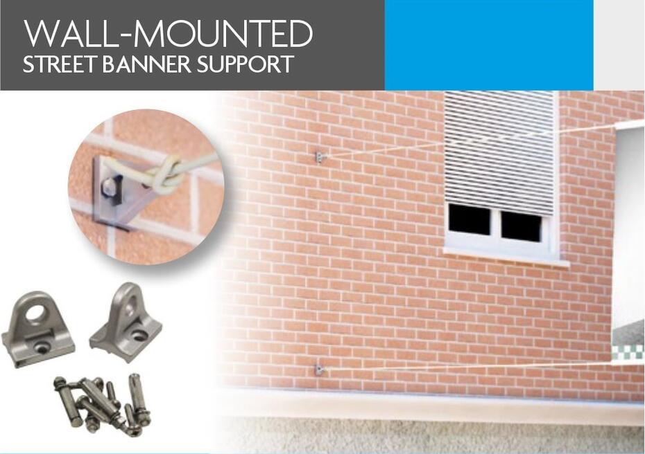 Sistema de Suporte de Banner Montado na Parede Wall mounted Street Banner Support