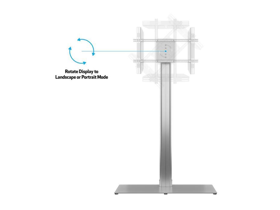M Public Display Stand 180 HD Single Silver Floorbase