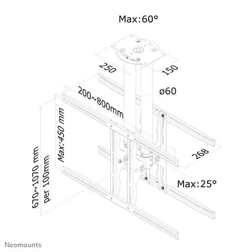 Suporte de teto PLASMA-C100D para monitores 37-75