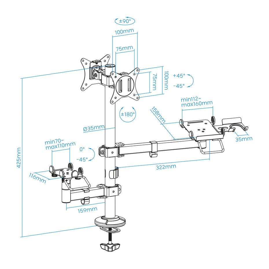 Suporte de Mesa para TPA e Ecrãs 17-32 TQPM0002