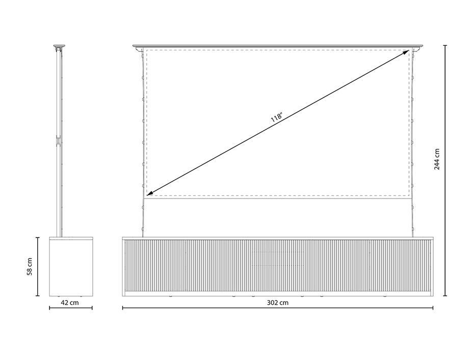 M Projection Laser TV Cabinet 118 ALR Black