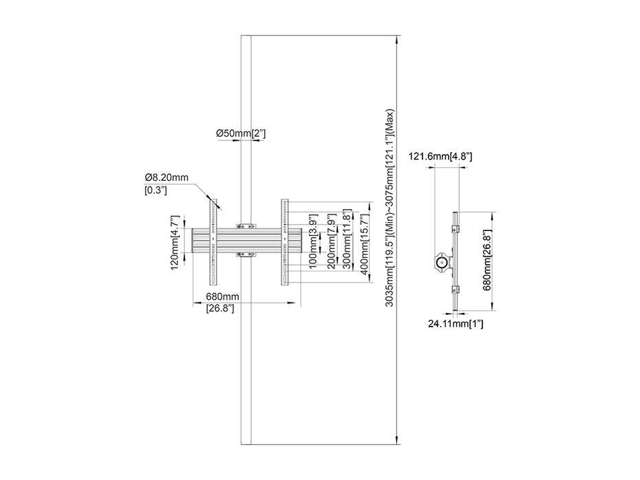 Suporte de chão ao teto Pro Design-Series MBFC1UD