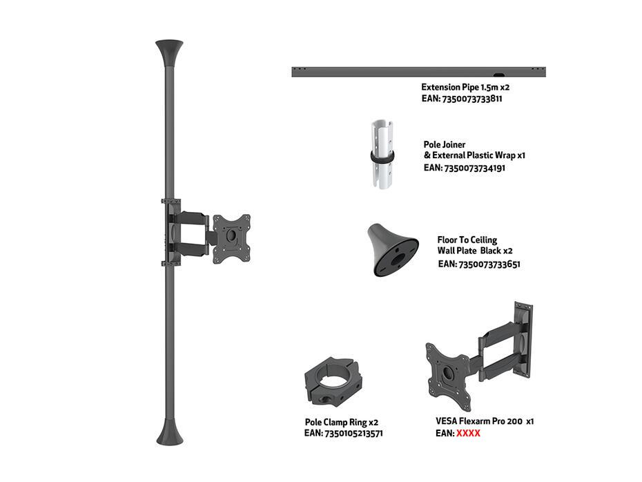 Suporte de chão ao teto Pro MBFC1F VESA200