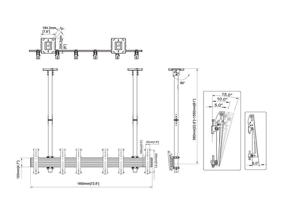 Suporte de teto Pro MBC3X1U VESA 200