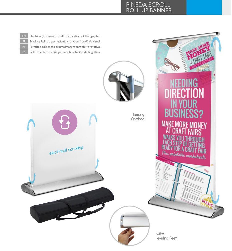  SCROLL ROLL UP BANNER PINEDA