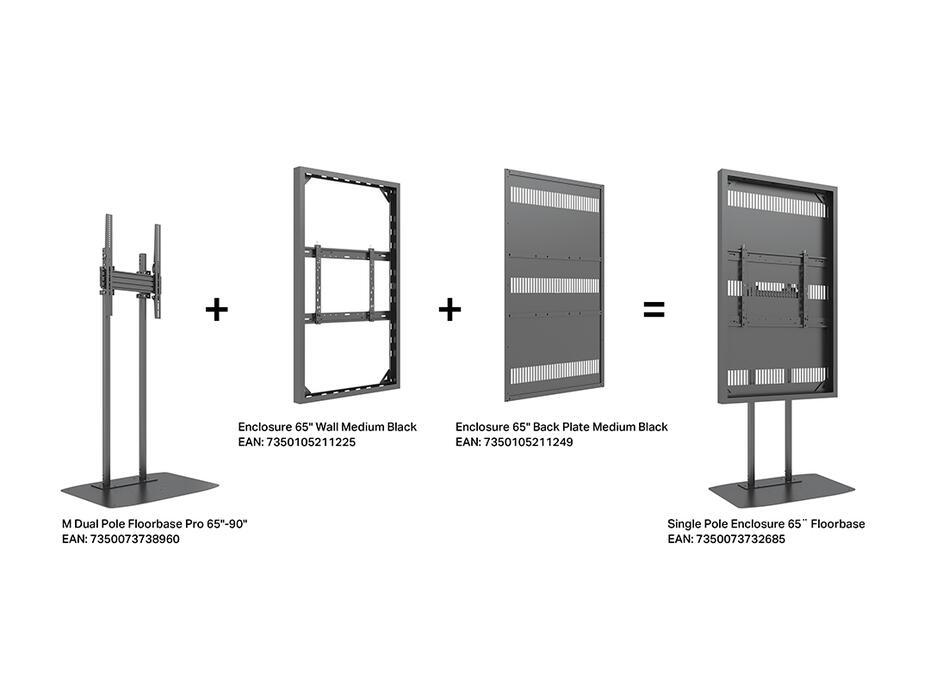 Suporte Display M Pro Series Enclosure 65 Floorbase Dual Pole