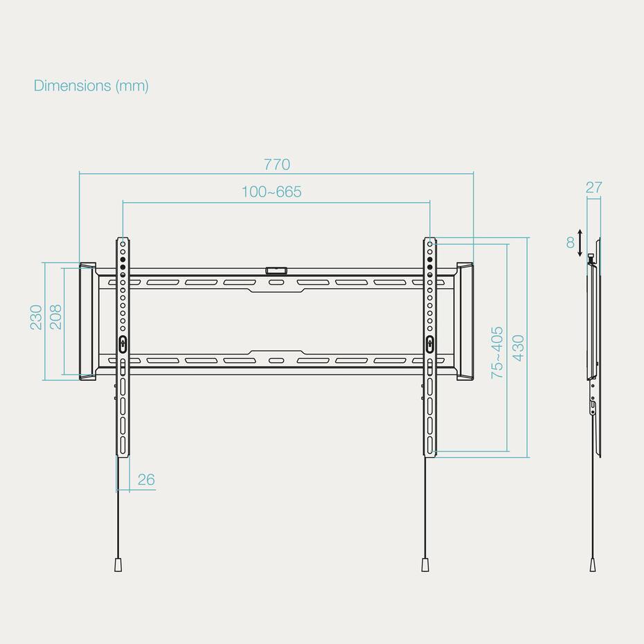 Suporte de Parede para Ecrãs 37-80 LP1083F-B