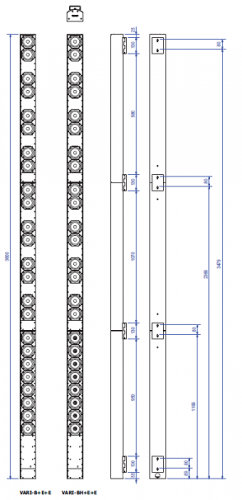Unidade base matriz varidirecional coaxial LA3-VARI-BH