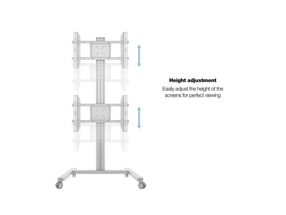 M Display Stand 180 Dual Vertical Silver
