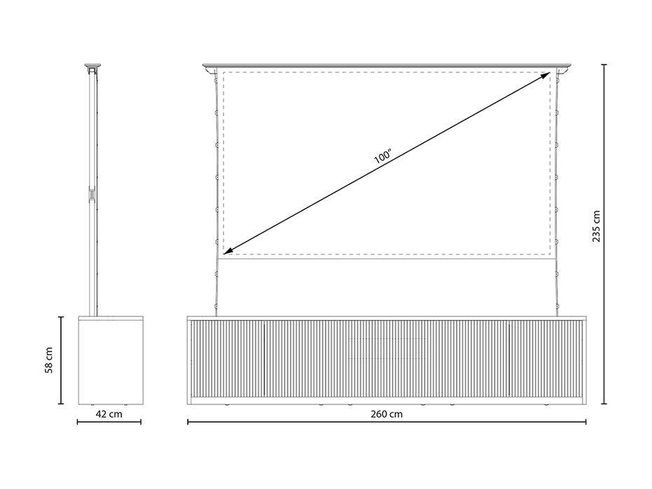 M Projection Laser TV Cabinet 100 ALR Black