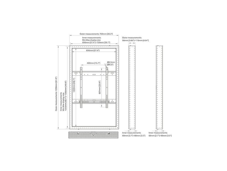 Suporte Display M Pro Series Enclosure 55 Kiosk Alto Brilho Black