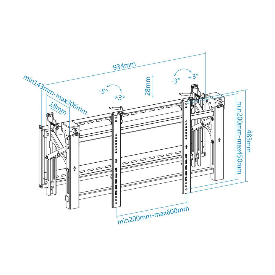 Suporte Videowall para TV 45-70 TQVW4570T