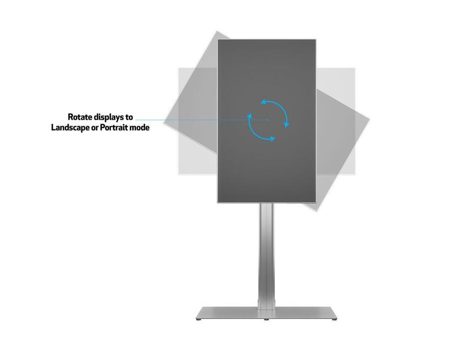 M Public Display Stand 180 HD Single Silver Floorbase