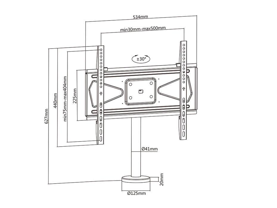 M VESA Bolt Down TV-mount Turn 400