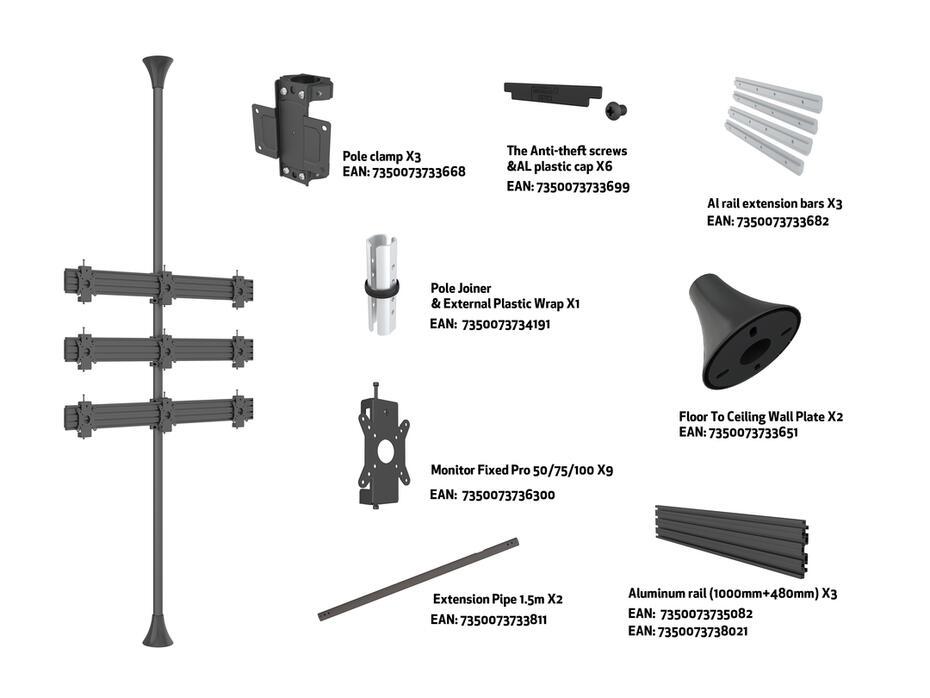 Suporte de chão ao teto Pro MBFC3X3U-F100