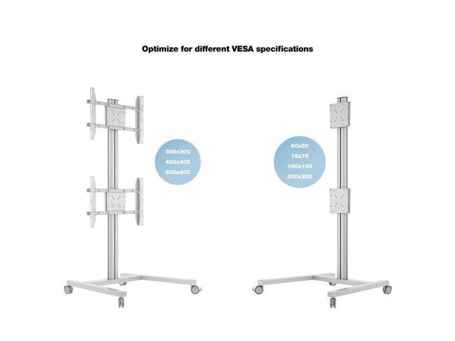 M Display Stand 180 Dual Vertical Silver