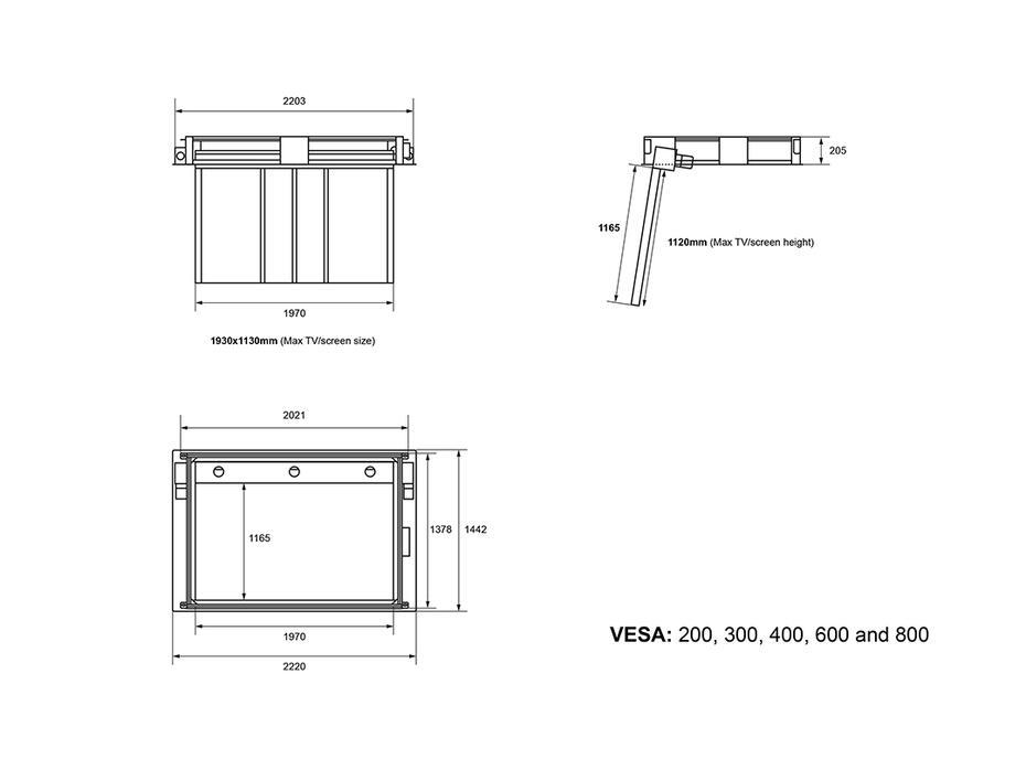 Suporte de teto motorizado M invertido 65-86