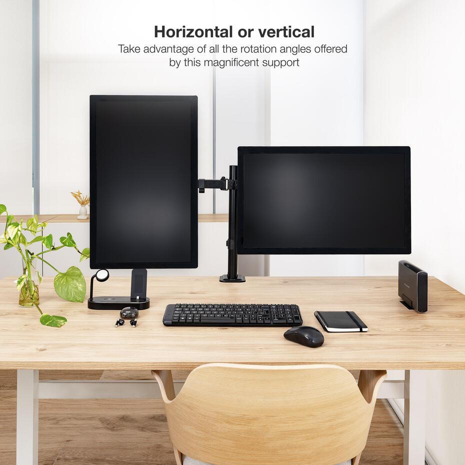 Suporte de Mesa para 2 Ecrãs 17-27 DB1802TN-B
