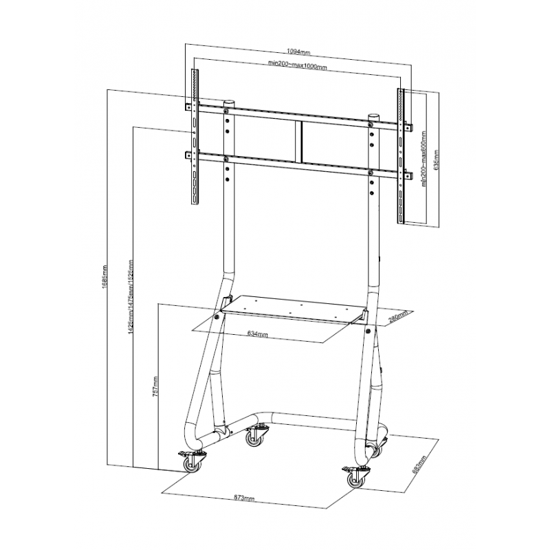 Suporte de Chão TV Stand 105P-Shelf