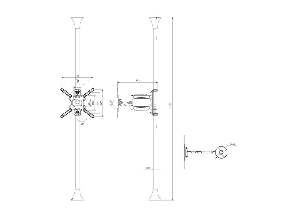 Suporte de chão ao teto Pro MBFC1F