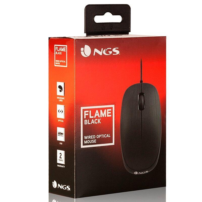 Rato USB NGS Flame Preto