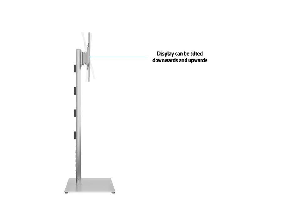 M Public Display Stand 180 HD Single Silver Floorbase