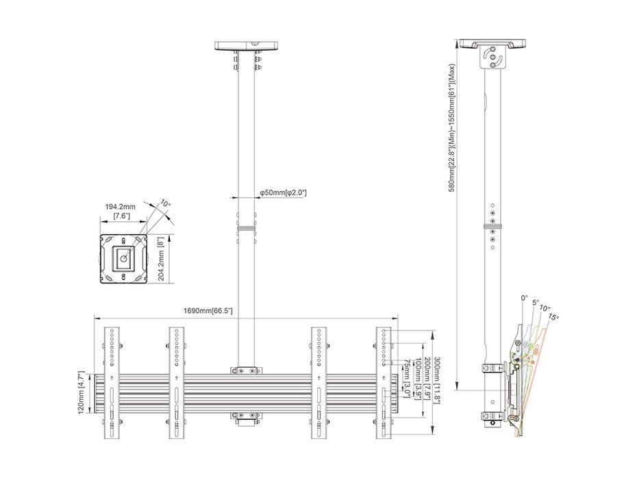 Suporte de teto Pro MBC2X1U VESA 300