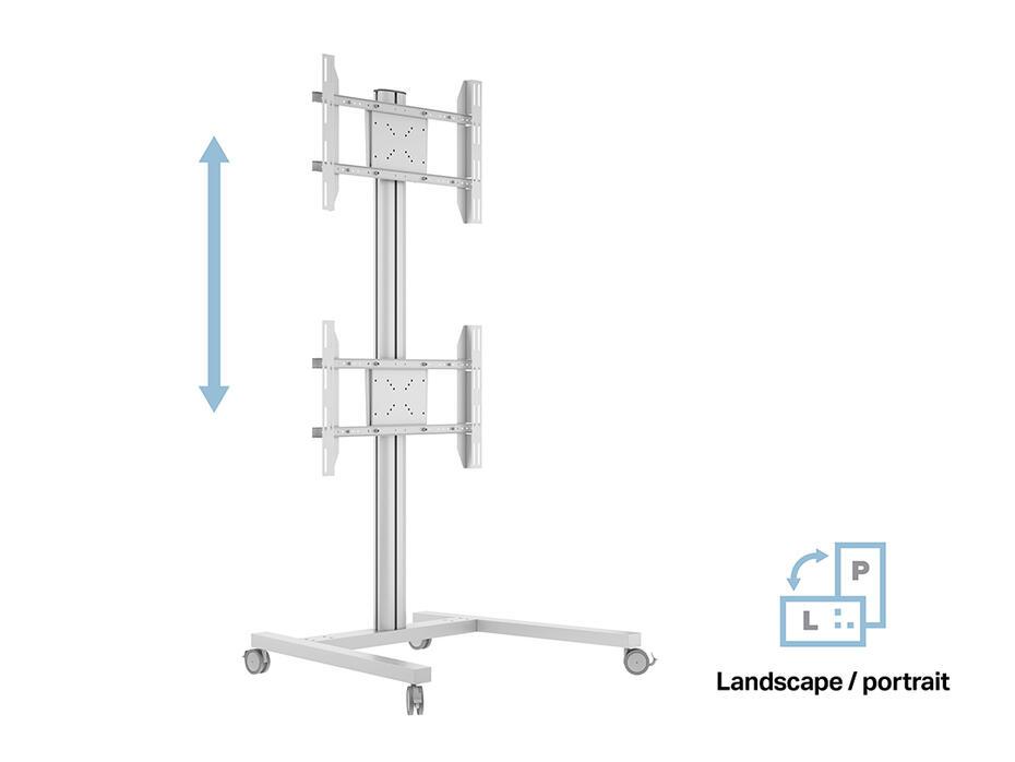 M Display Stand 180 Dual Vertical Silver