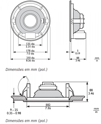 Alto-falante de Teto 6W LBC3090/01