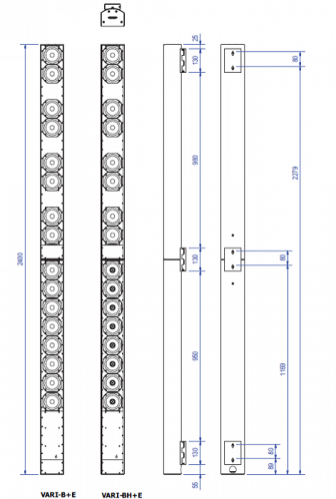 Unidade base matriz varidirecional coaxial LA3-VARI-BH