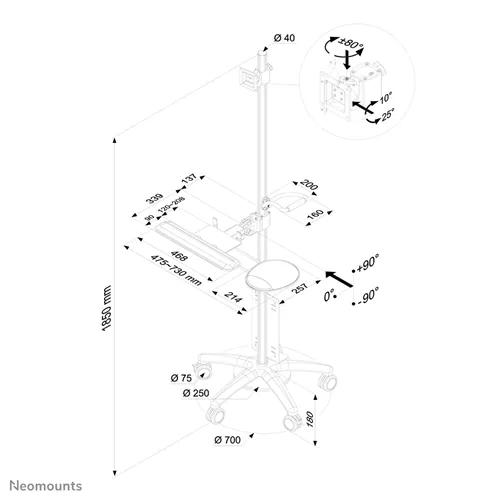 Posto de trabalho móvel FPMA-MOBILE1800 