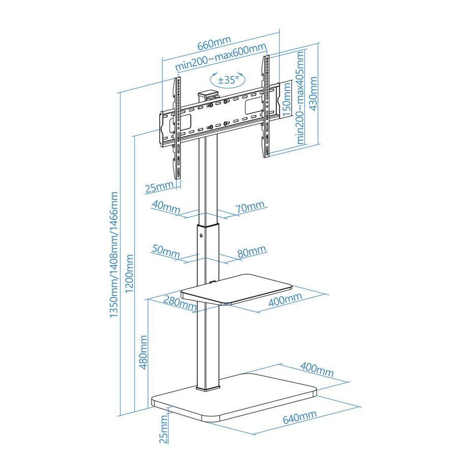 Suporte de Chão Moon para TV 37-75