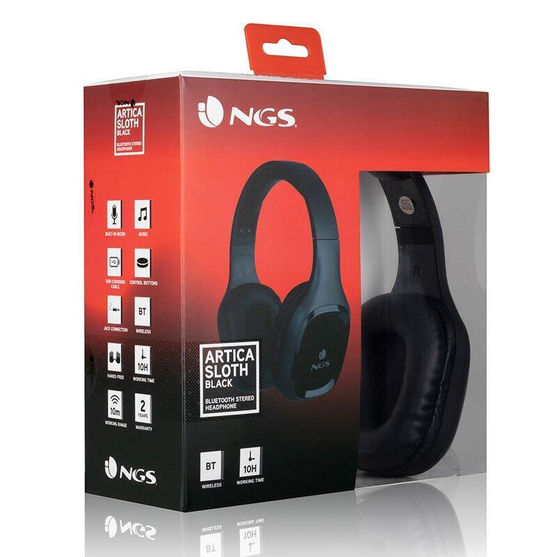 Auscultadores Bluetooth NGS Artica Sloth Black