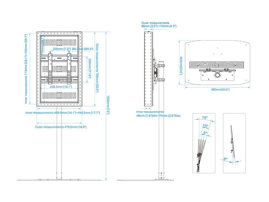 Suporte Display M Pro Series Enclosure 32 Floorbase