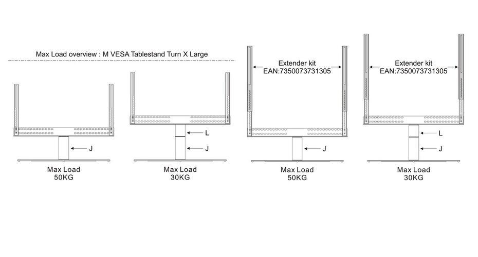 M VESA Tablestand Turn Large 800x400