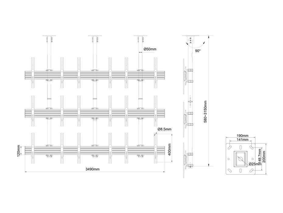 Suporte de teto Pro MBC3X3U