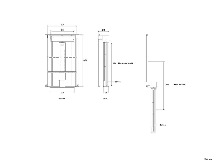 Suporte motorizado TV Lift Turn 55-75 Drop Down
