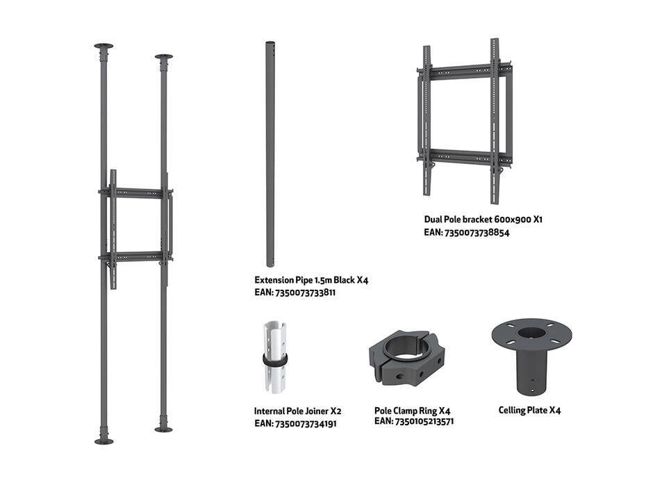 Suporte de chão ao teto Pro MBFC2P1UPHD