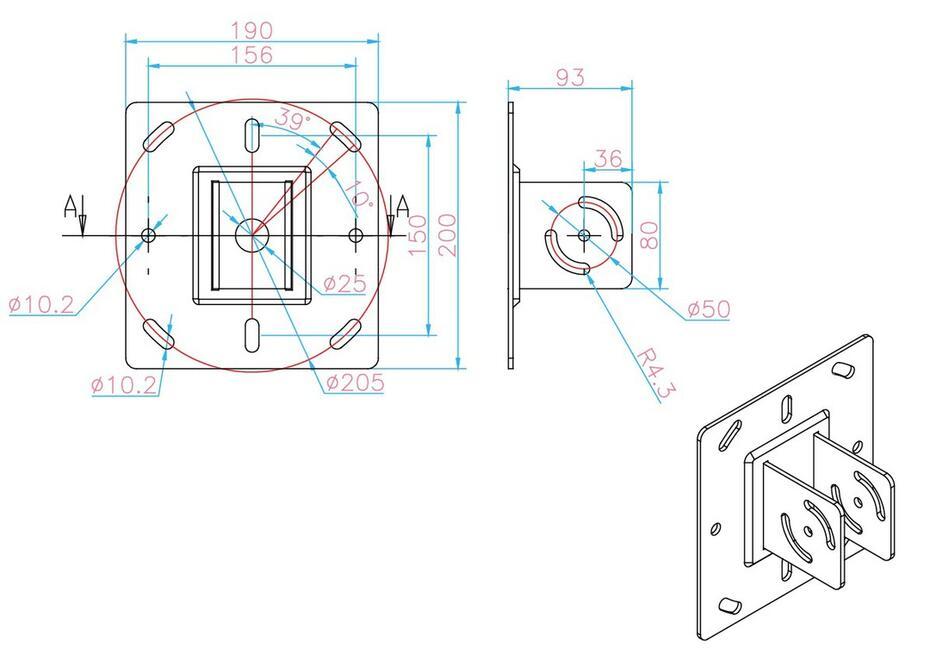Suporte de teto Pro MBC4X4U