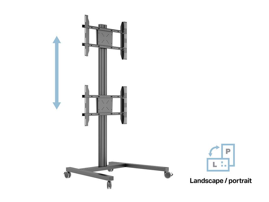 M Display Stand 180 Dual Vertical Black