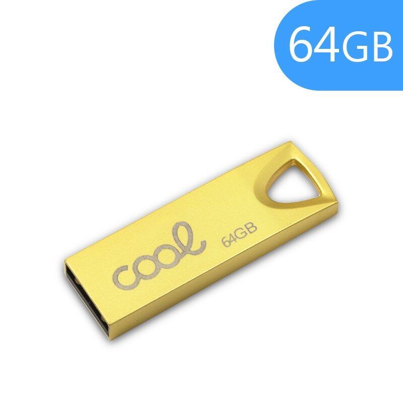 Pen Drive USB x64 GB 2.0 COOL Metal Chave Ouro