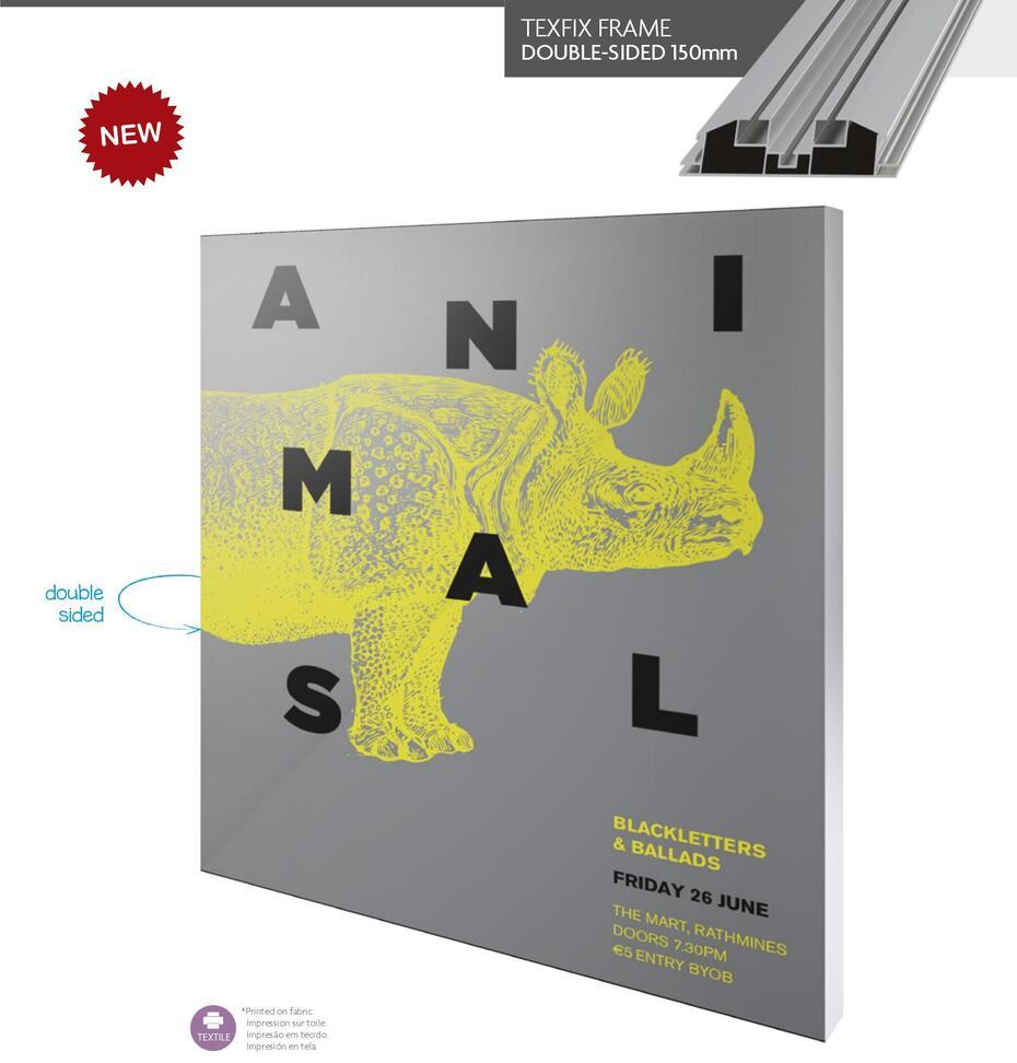 Perfil de armação dupla face de 150 mm