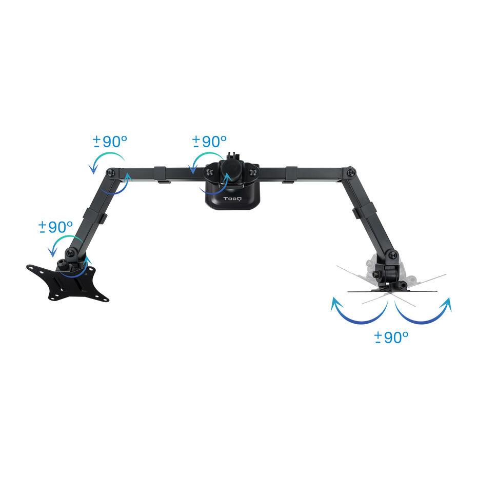 Suporte de Mesa para 2 Ecrãs 17-27 DB1802TN-B