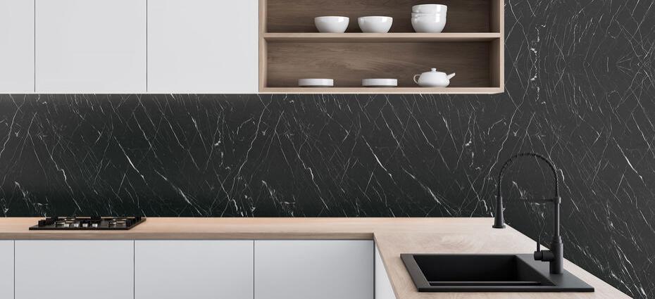 Vinil Design de interiores MK14 Mat Ash Black Marble