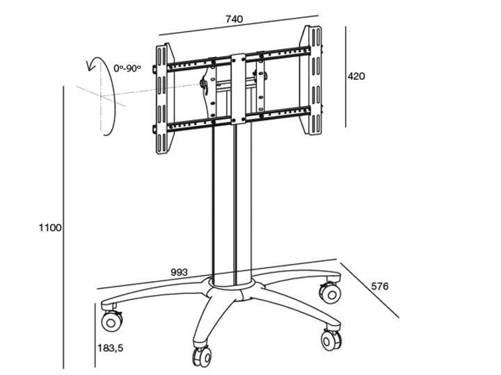 M Public Display Stand 110 Tilt & Table