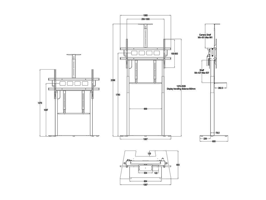 Suporte Motorizado M Floorbase XL 150Kg Black