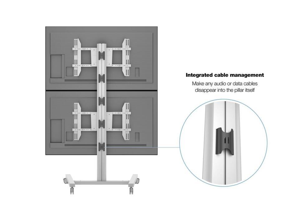 M Display Stand 180 Dual Vertical Silver