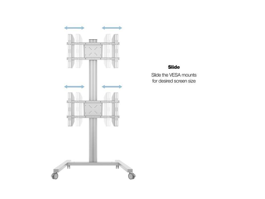 M Display Stand 180 Dual Vertical Silver