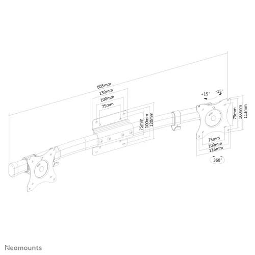 Adaptador de parede FPMA-CB100BLACK para monitores 10-27