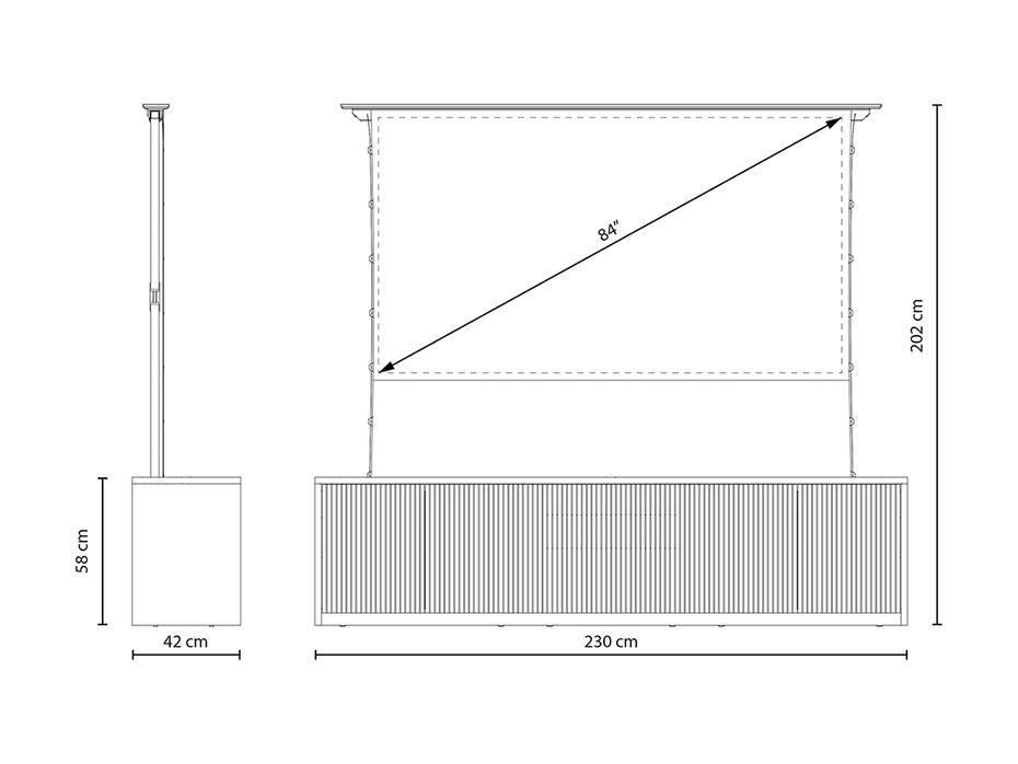 M Projection Laser TV Cabinet 84 Black